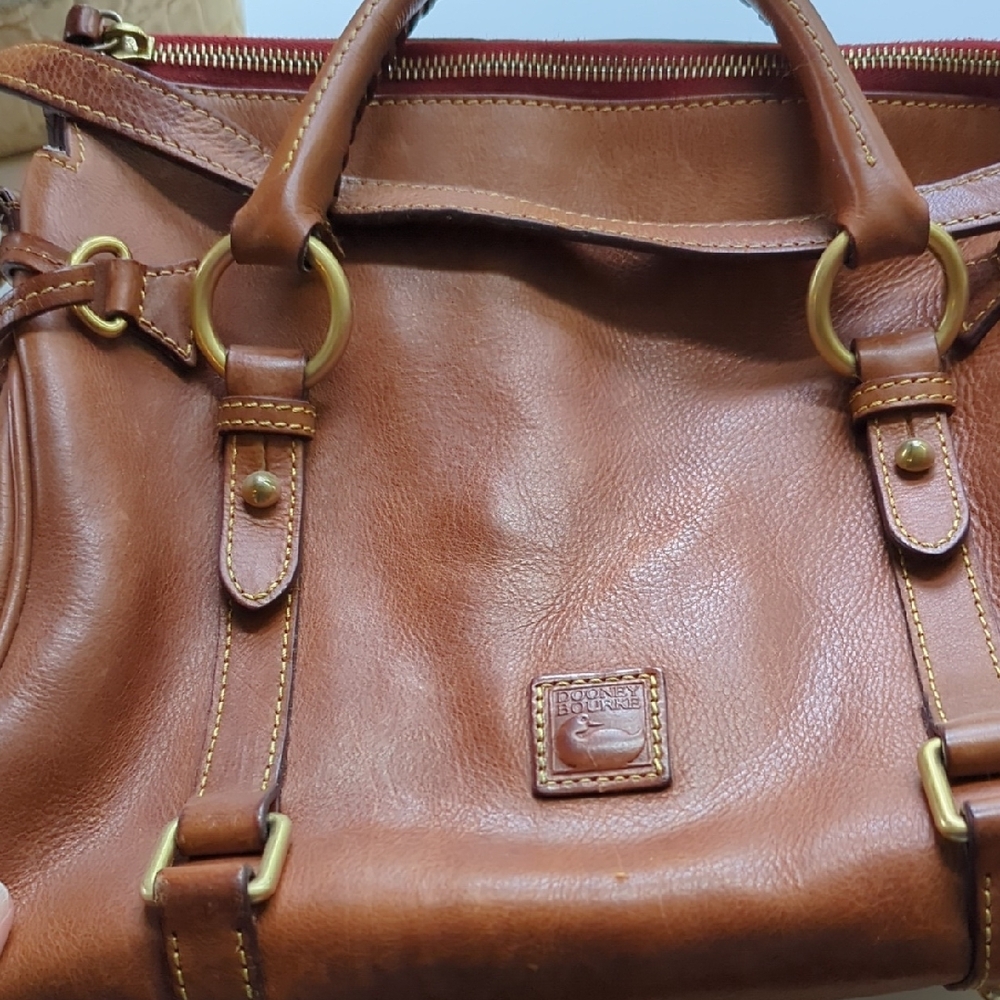 Dooney Bourke  Florentine Brown Leather Shoulder Bag - Picture 2 of 16